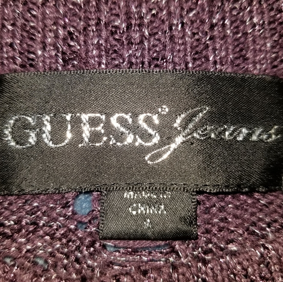 Guess Knit style Rich Purple Sweater with Gold Threading - Picture 3 of 5